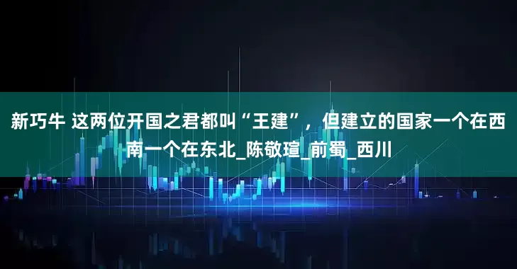新巧牛 这两位开国之君都叫“王建”，但建立的国家一个在西南一个在东北_陈敬瑄_前蜀_西川