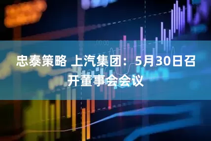 忠泰策略 上汽集团：5月30日召开董事会会议